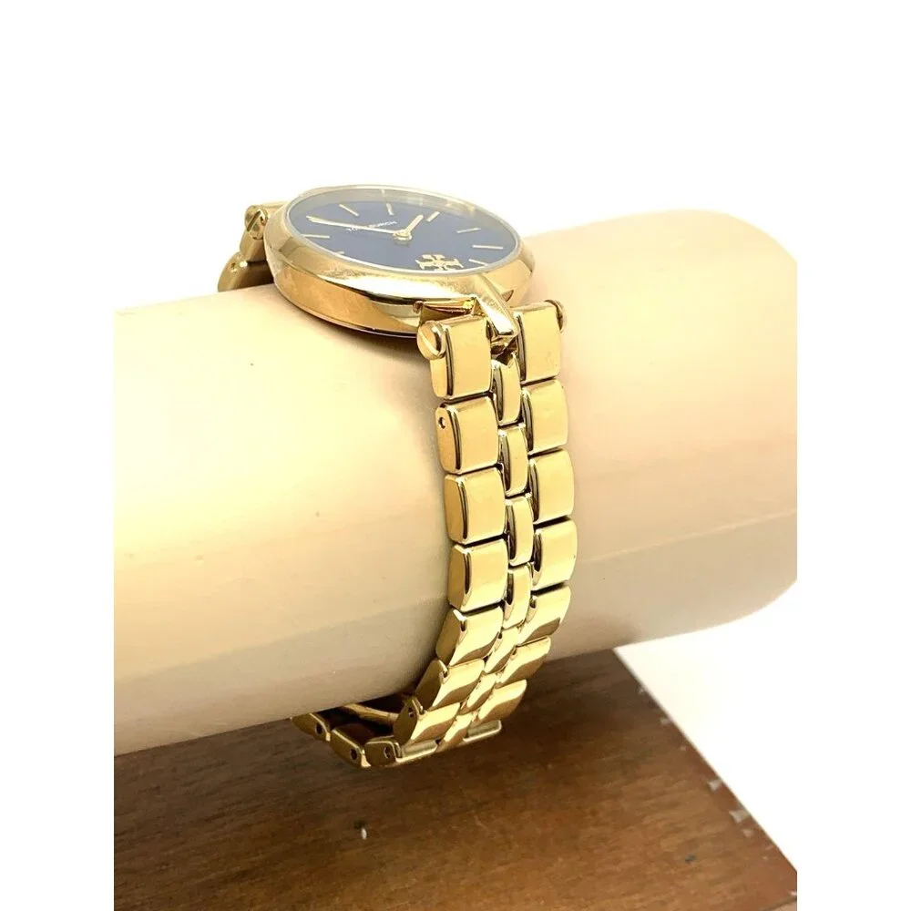 Tory Burch Women's Watch TBW2043 Kira Quartz Blue Dial Gold Stainless Steel 30mm
